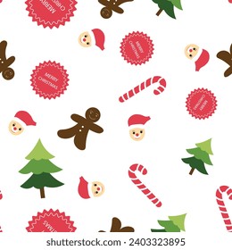 seamless christmas pattern with transparent background
