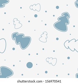 Seamless christmas pattern with Christmas tree. Vector illustration.
