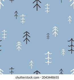 Patrón de Navidad sin problemas con el árbol.Ornamento de Navidad con color blanco y azul, ilustración vectorial Papel digital