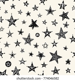 Seamless Christmas pattern in trendy Scandinavian style. Design element for modern and original festive textile, gift wrap, wall art, background, paper packaging, wrapping paper. Vector illustration.