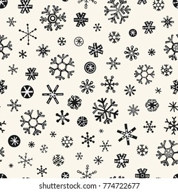 Seamless Christmas pattern in trendy Scandinavian style. Design element for modern and original festive textile, gift wrap, wall art, background, paper packaging, wrapping paper. Vector illustration.