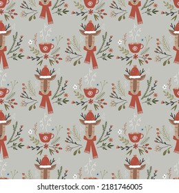 Seamless Christmas pattern. Christmas. Vector pattern.