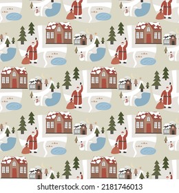 Seamless Christmas pattern. Christmas. Vector pattern.