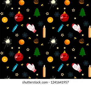 Seamless Christmas pattern, vector illustration