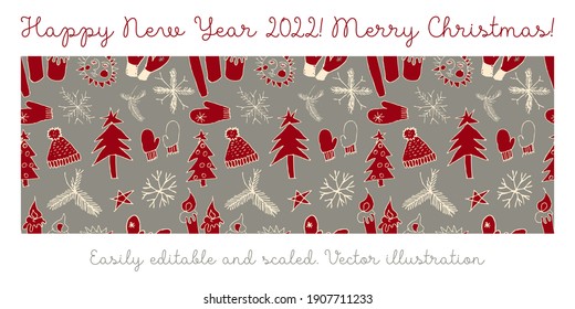 Seamless christmas pattern. Vector illustration