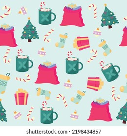 Seamless Christmas pattern. Vector illustration