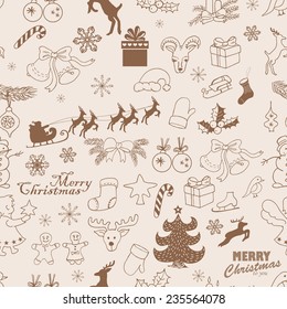 Seamless Christmas pattern. Vector illustration for your design
