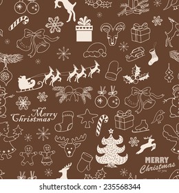 Seamless Christmas pattern. Vector illustration for your design