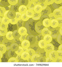seamless christmas pattern. vector illustration for your disign. coins chinese yuan