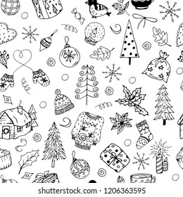 Vector Collection Drawings Christmas Trees Cones Stock Vector (Royalty ...