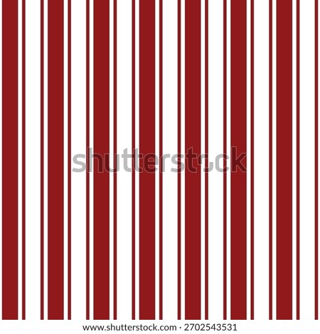 Seamless Christmas pattern with vertical red and white stripes. Festive seasonal background for holiday designs, wrapping paper, decorations, textiles, winter projects and classic Christmas themes