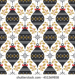 Seamless Christmas Pattern In Vintage Style