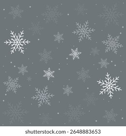 seamless christmas pattern with white snowflakes on dark background