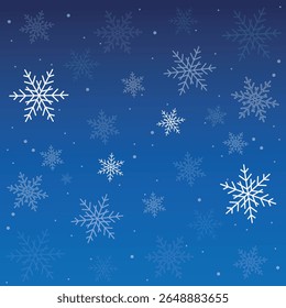 Patrón inconsútil de la Navidad con los copos de nieve blancos en fondo oscuro
