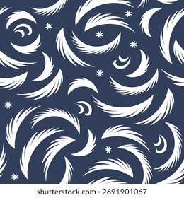 Seamless Christmas pattern, winter fir branches