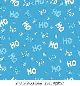 Seamless Christmas pattern with words Ho-Ho. New Year's holiday pattern. Vector.