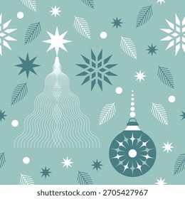 Patrón de Navidades sin fisuras, fondo de Navidad, estrellas de Navidad y copos de nieve	
