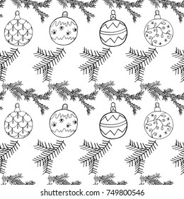 Seamless Christmas pattern with Xmas hand drawn icons holiday design vector illustration 