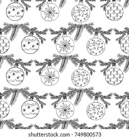 Seamless Christmas pattern with Xmas hand drawn icons season design vector illustration 