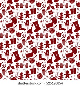 Seamless christmas pattern  for your design on the white background.