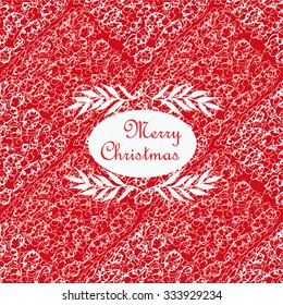 Seamless Christmas patterns. Can be use for Christmas card design and wrapping paper. Red background.