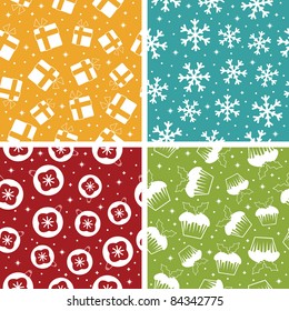 patrones de Navidad impecables con máscaras de recorte, fácilmente modificables para el cambio de color