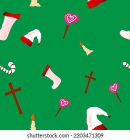 Seamless Christmas Patterns. Flat Icon. Best suited for website designing, posters, invitation cards, sale banners, social media posts and Boucher designing. 