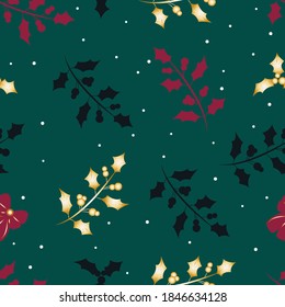 patrones de Navidad impecables. plantas de navidad - ilustración vectorial, eps