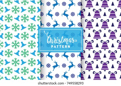 Seamless Christmas Patterns. Simple, Minimalist Designs. EPS 10, Vector Objects.
