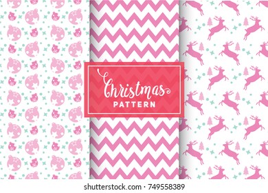 Seamless Christmas Patterns. Simple, Minimalist Designs. EPS 10, Vector Objects.