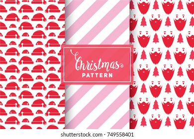 Seamless Christmas Patterns. Simple, Minimalist Designs. EPS 10, Vector Objects.