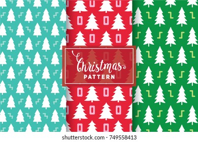 Seamless Christmas Patterns. Simple, Minimalist Designs. EPS 10, Vector Objects.