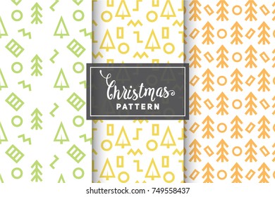 Seamless Christmas Patterns. Simple, Minimalist Designs. EPS 10, Vector Objects.