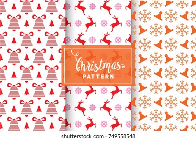 Seamless Christmas Patterns. Simple, Minimalist Designs. EPS 10, Vector Objects.