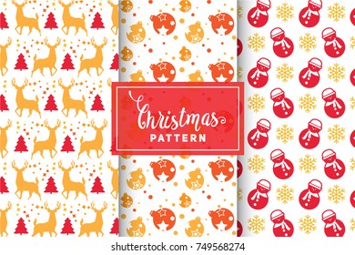 Seamless Christmas Patterns. Simple, Minimalist Designs. EPS 10, Vector Objects.