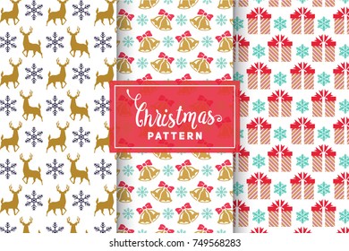 Seamless Christmas Patterns. Simple, Minimalist Designs. EPS 10, Vector Objects.