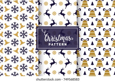 Seamless Christmas Patterns. Simple, Minimalist Designs. EPS 10, Vector Objects.
