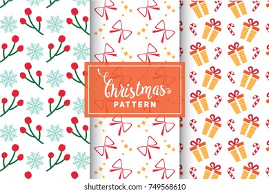 Seamless Christmas Patterns. Simple, Minimalist Designs. EPS 10, Vector Objects.