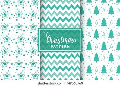 Seamless Christmas Patterns. Simple, Minimalist Designs. EPS 10, Vector Objects.