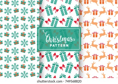 Seamless Christmas Patterns. Simple, Minimalist Designs. EPS 10, Vector Objects.