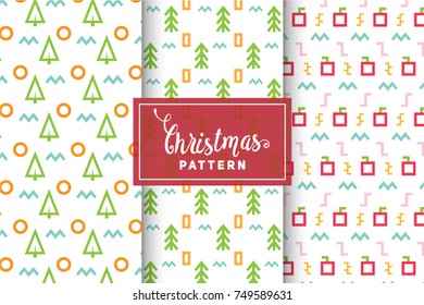 Seamless Christmas Patterns. Simple, Minimalist Designs. EPS 10, Vector Objects.