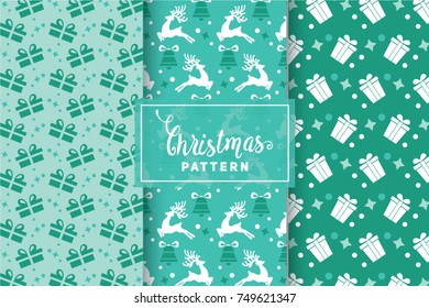 Seamless Christmas Patterns. Simple, Minimalist Designs. EPS 10, Vector Objects.