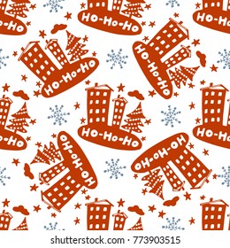 Seamless Christmas patterns. Vector design for the winter holidays.