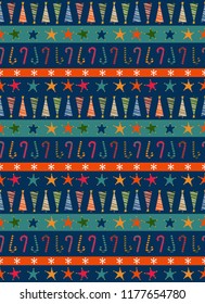 Seamless Christmas pattern.Seamless winter packaging paper.
December's wrapping paper.Cute decoration.