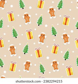 Seamless Christmas pattern.Vector New Year pattern.