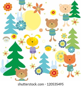 seamless christmas pets patterns