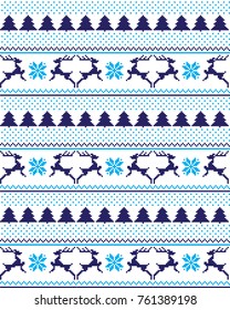 seamless christmas pixel pattern, Norwegian style