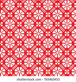 seamless christmas pixel pattern, Norwegian style