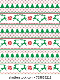 seamless christmas pixel pattern, Norwegian style