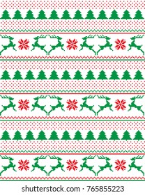 seamless christmas pixel pattern, Norwegian style